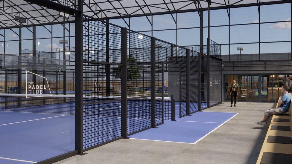 Digital designs for new padel courts at the Trafford Centre