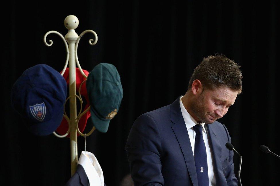 Michael Clarke speaks at deceased cricketer Phillip Hughes' funeral service