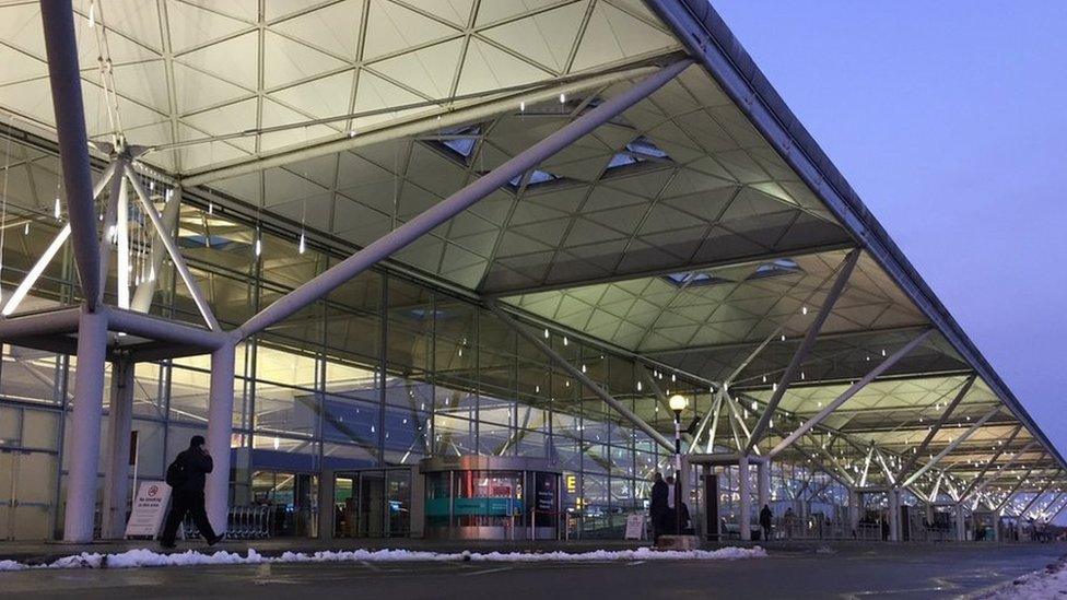 The front of London Stansted Airport.