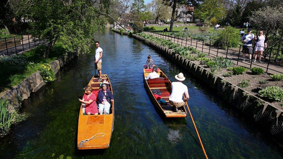 Punting in Canterbury, Kent