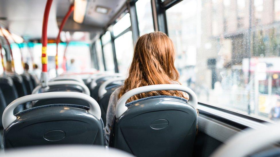 woman on bus