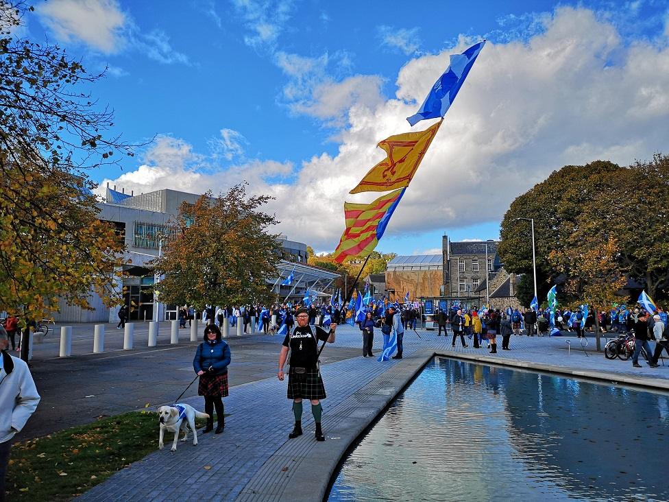 Crowds at Scottish Parliament