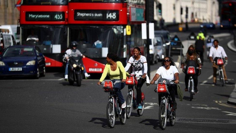 People on Santander Cycles