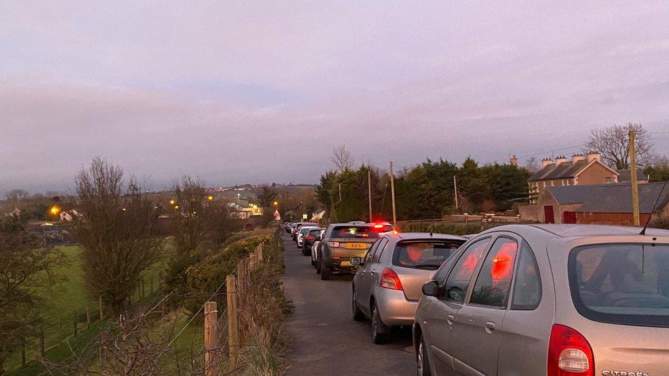 The Station Road looking towards Moira train station