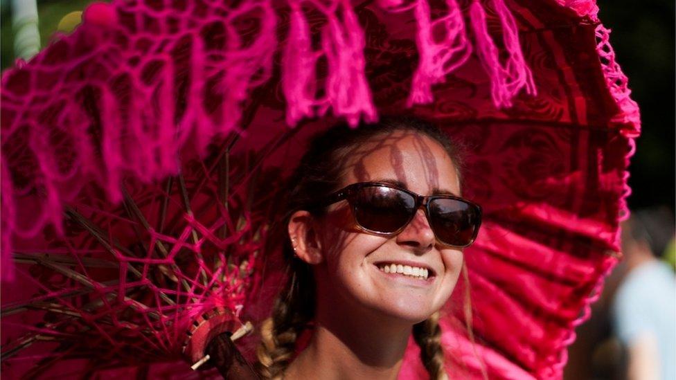 Glastonbury festival-goer