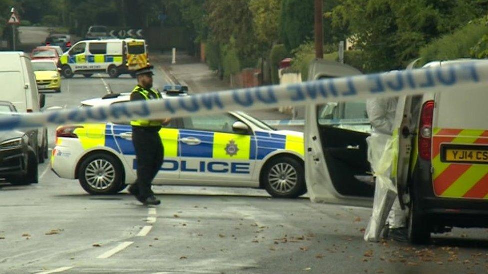 Police cordon in Wakefield