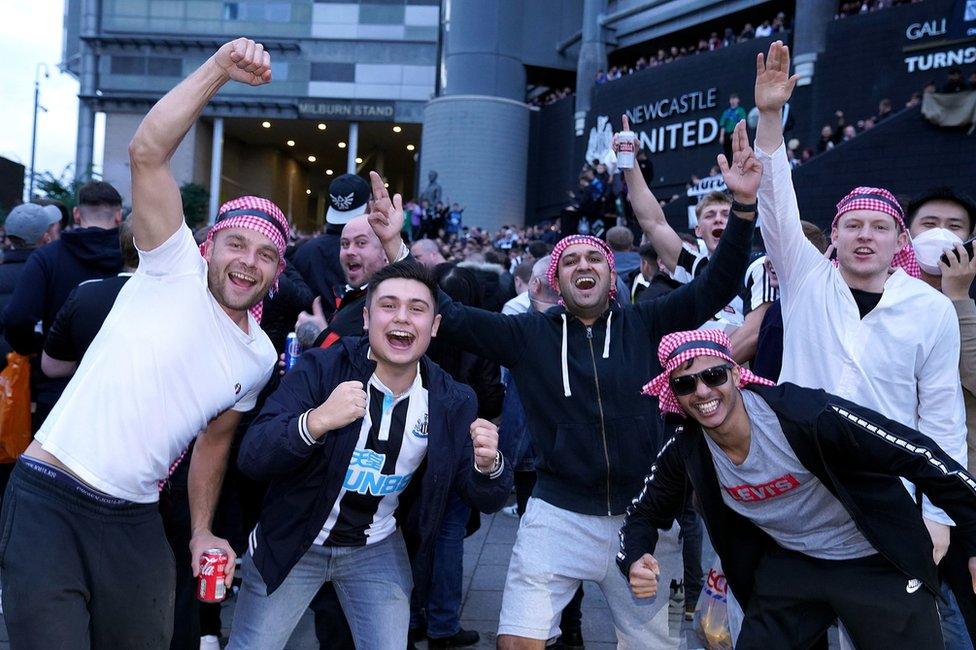 Group of fans celebrate