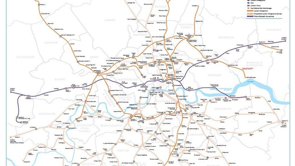 Proposed new TfL rail map