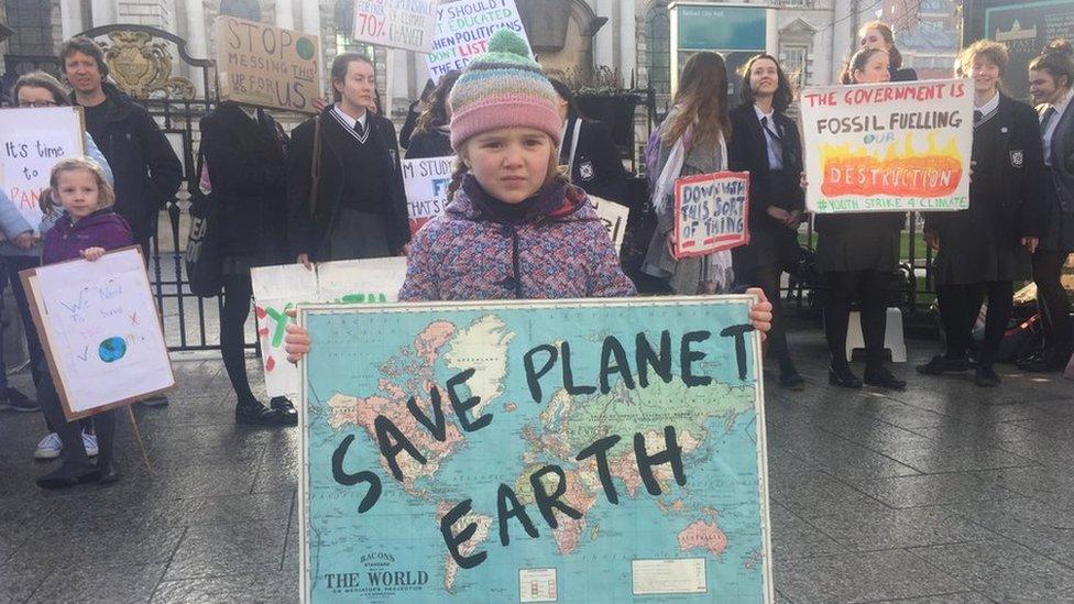 Young children joined students at the rally