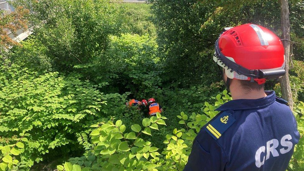 Search and rescue personnel in Ballymena