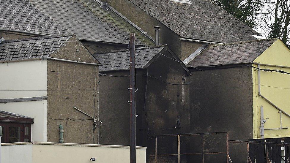 Fire damaged building in Portadown