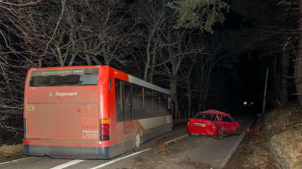 A93 crash scene