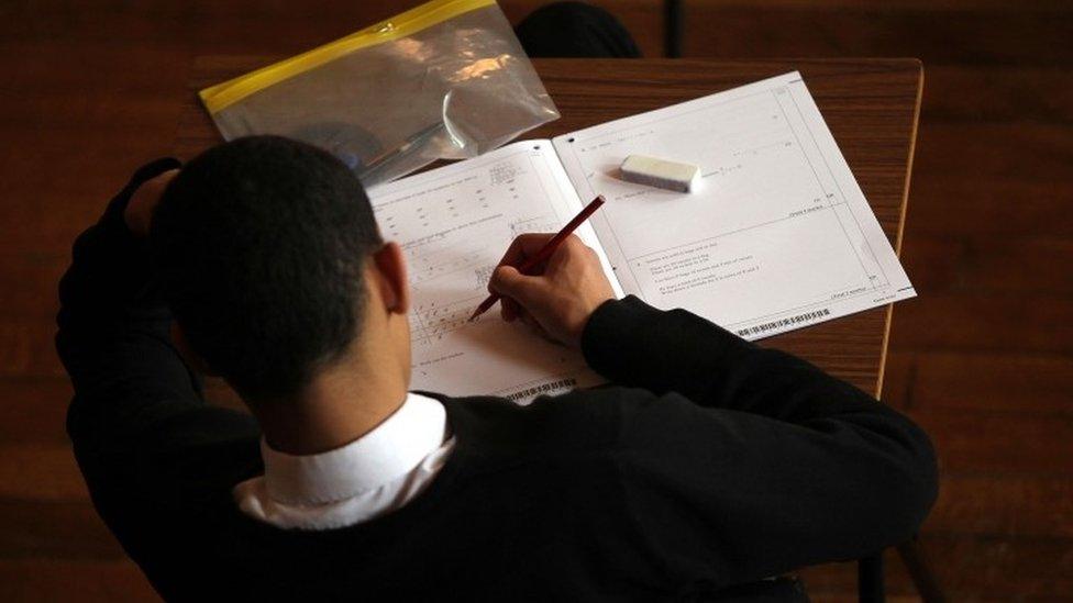 student sitting an exam