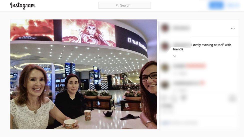 A screengrab from Instagram shows the picture posted with the caption, 'Lovely evening at MoE with friends'