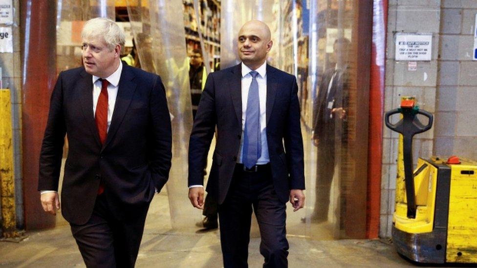 Boris Johnson an Sajid Javid