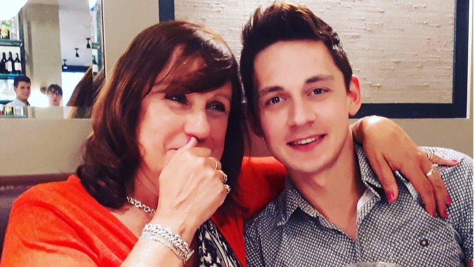 James Downs and his mum