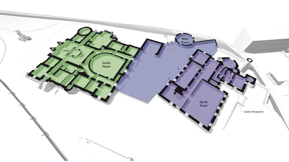 Planned layout of castle's ground floor