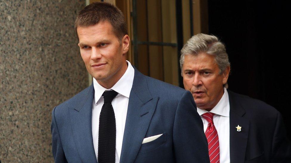 Patriots quarterback Tom Brady leaving court