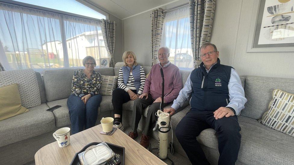 Gerry Fitzgerald with his family at Puffin Lodge