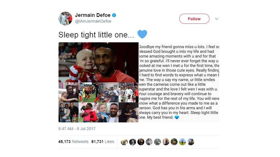 Jermain Defoe tweet