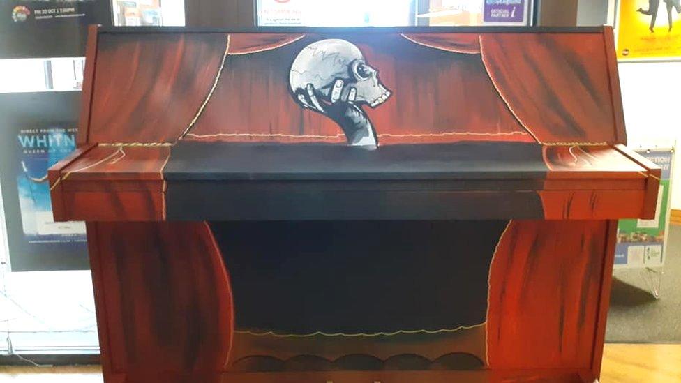 Painted piano in the Forum, Barrow