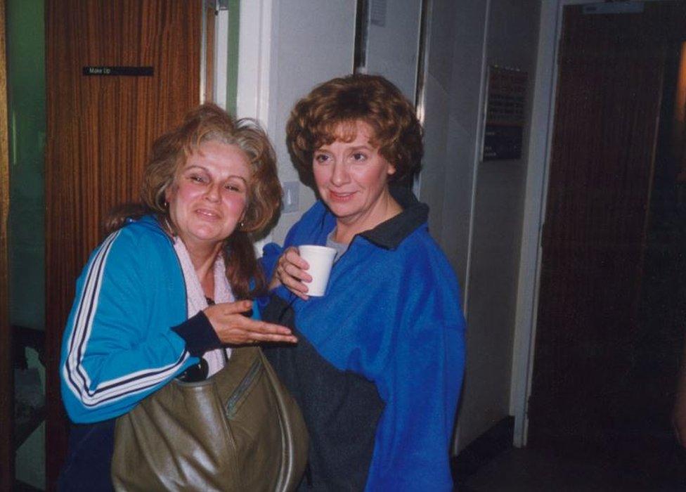 Julie Walters and Victoria Wood offset on Dinnerladies