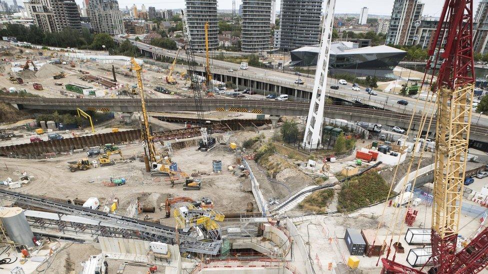 The tunnel construction site