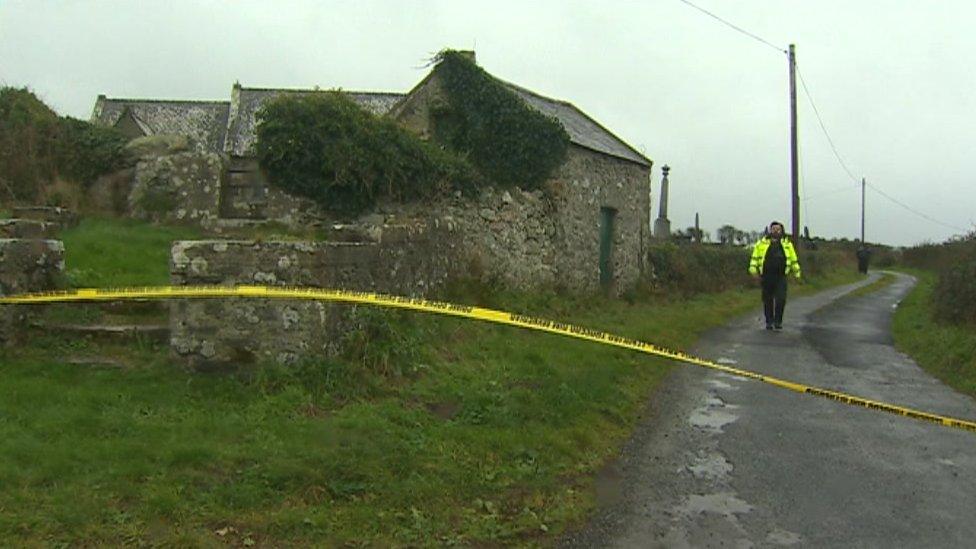 The church was cordoned off during the search