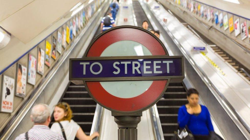 Escalator on the London Underground