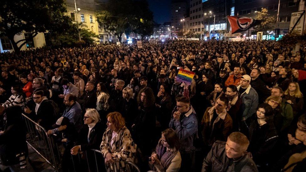 The crowd at the vigil