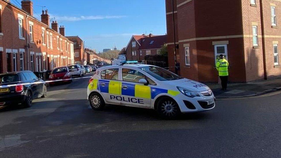 Police on Newcombe Road.