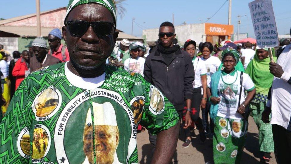 Supporters of Yahya Jammeh in 2020