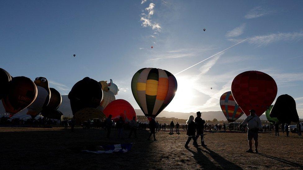 Hot air balloons.