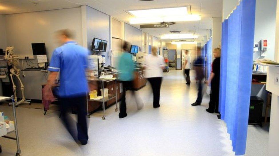 Health professionals on a hospital ward