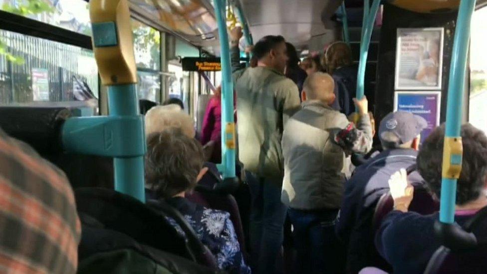 Overcrowded bus