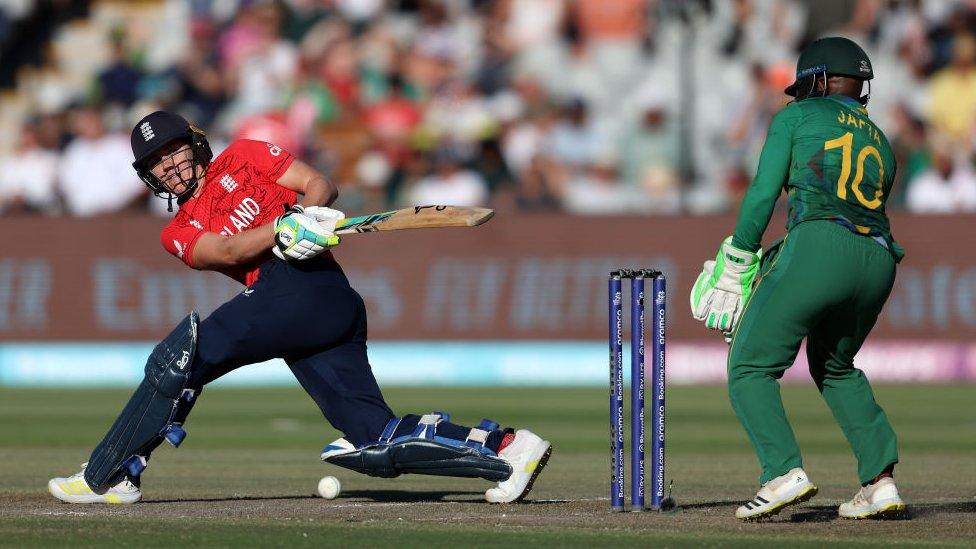 England's Nat Sciver-Brunt plays a shot during the semi-final