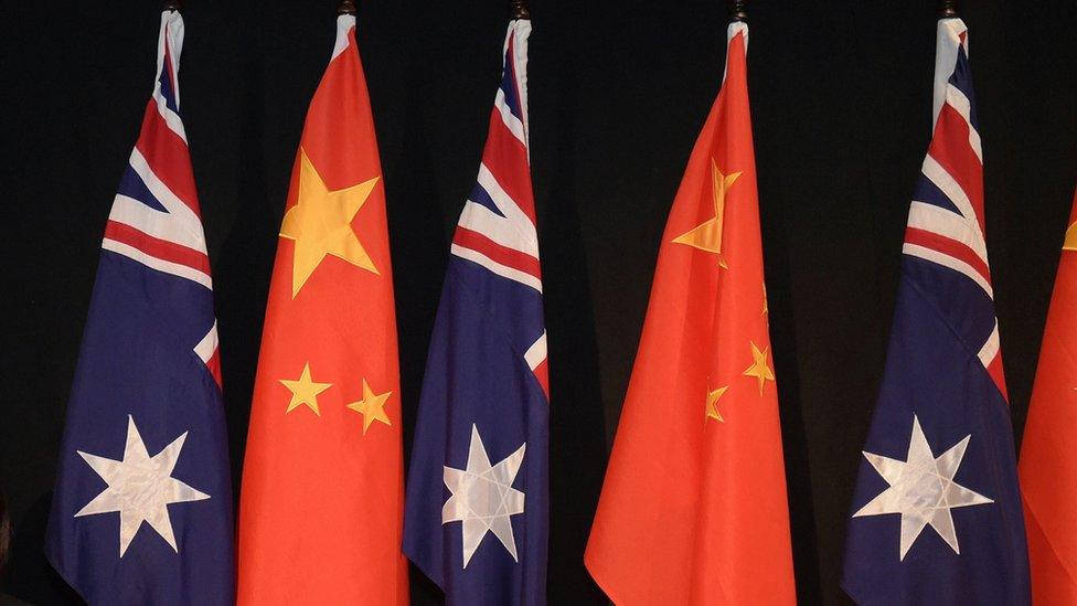 Australia and China flags