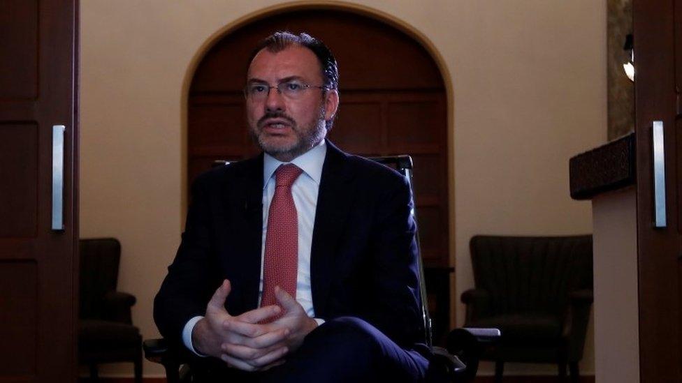 Mexico"s Foreign Minister Luis Videgaray speaks in Mexico City, September 15, 2017.