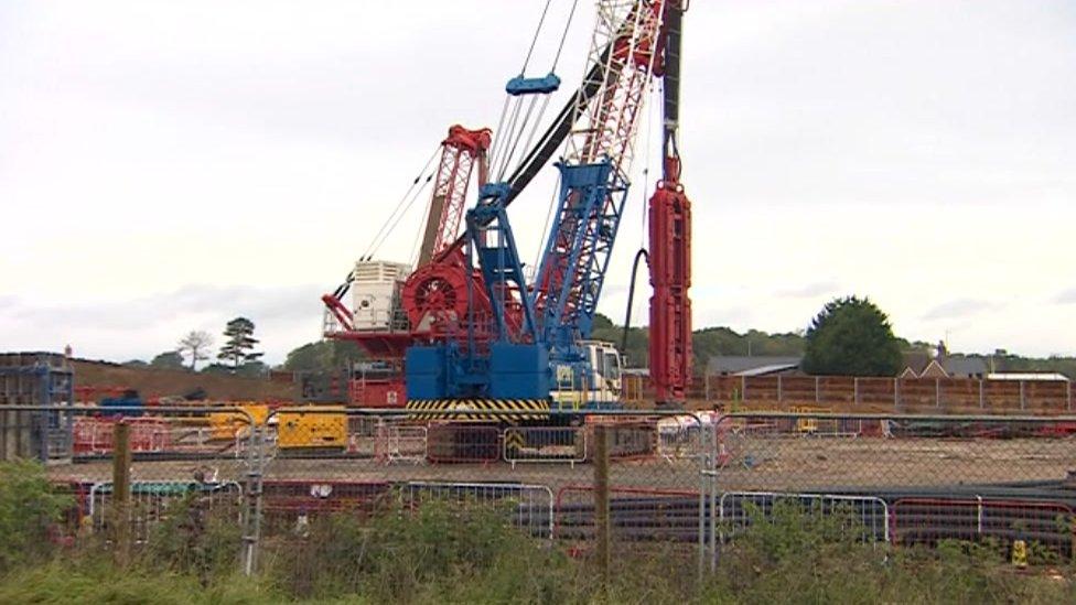 HS2 construction work on A425