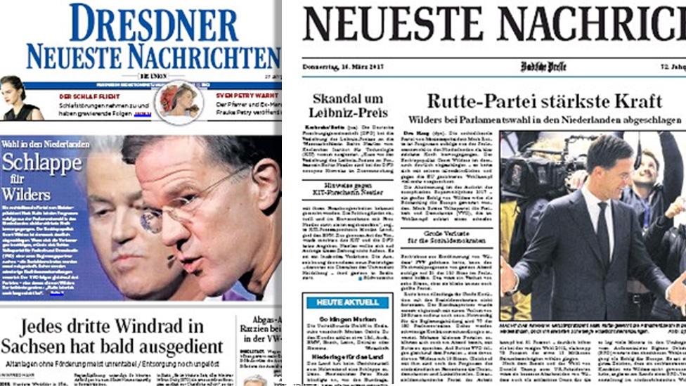 Front covers of some German newspapers