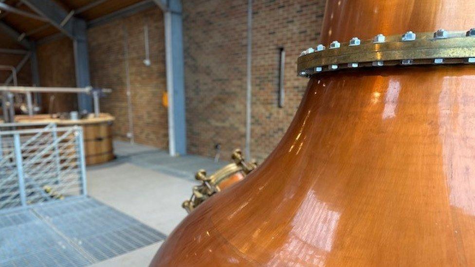 Ad Gefrin's upstairs distillery