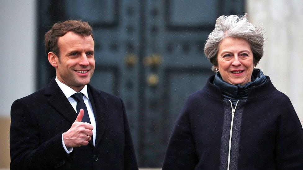 Emmanuel Macron and Theresa May