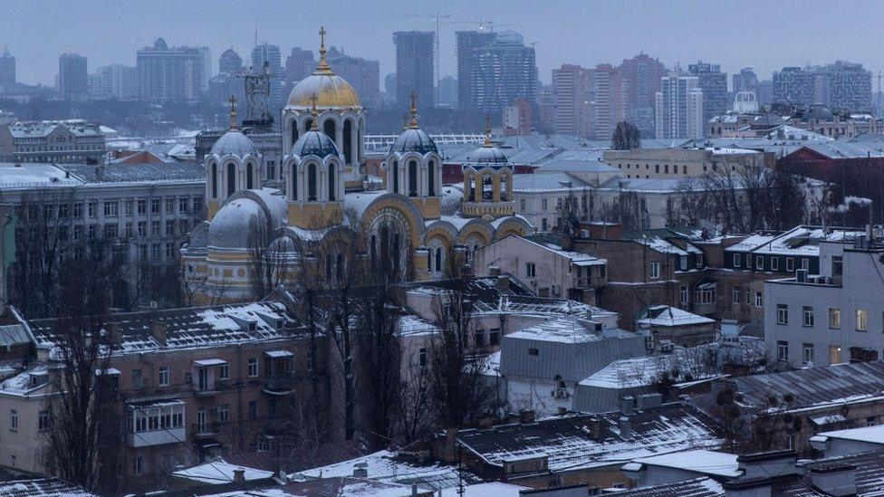 An aerial view of Kyiv