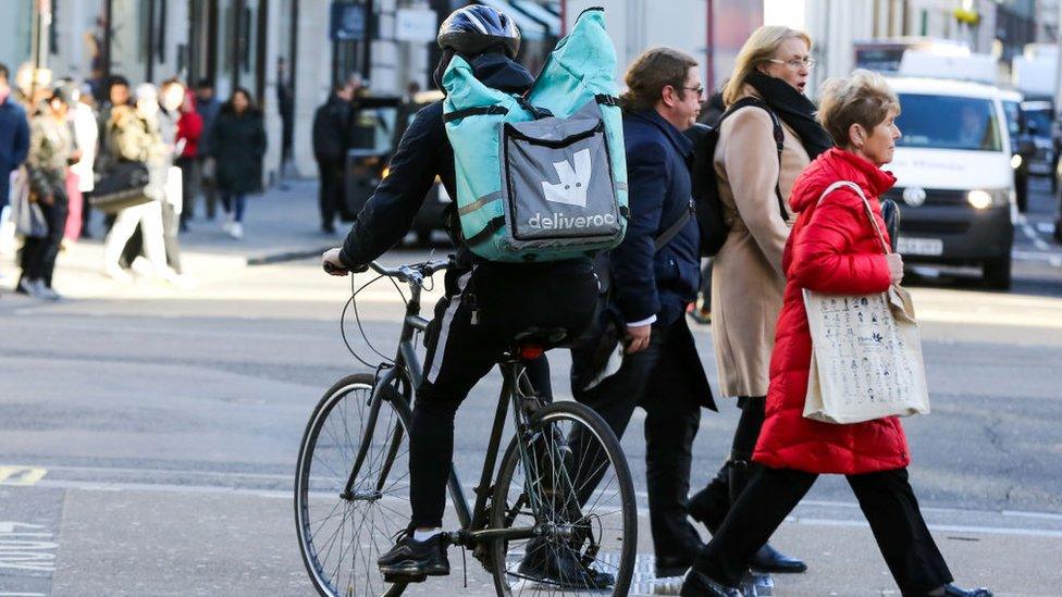 A deliveroo worker (stock image)