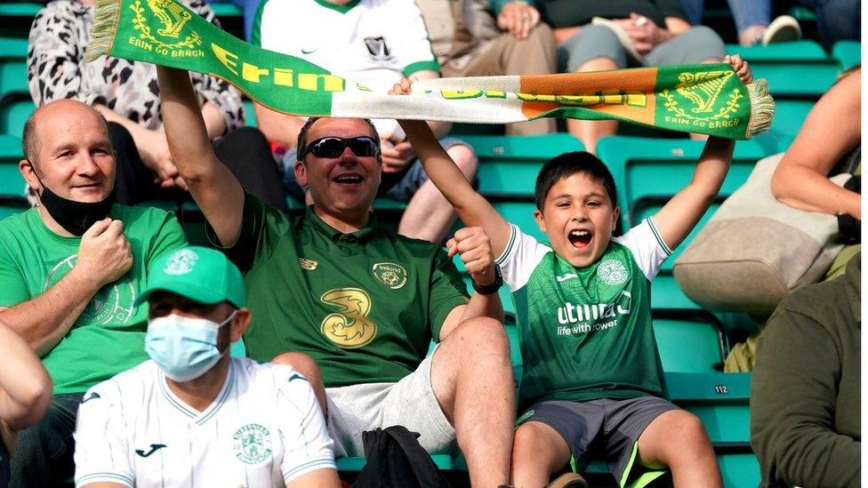 Fans at a Hibs game