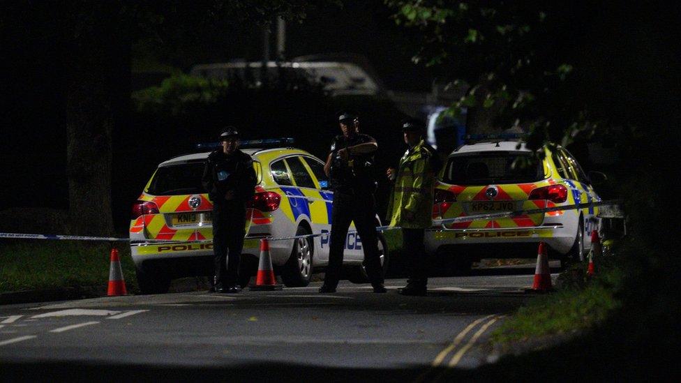 Emergency services near the scene of incident on Biddick Drive, in the Keyham area of Plymouth