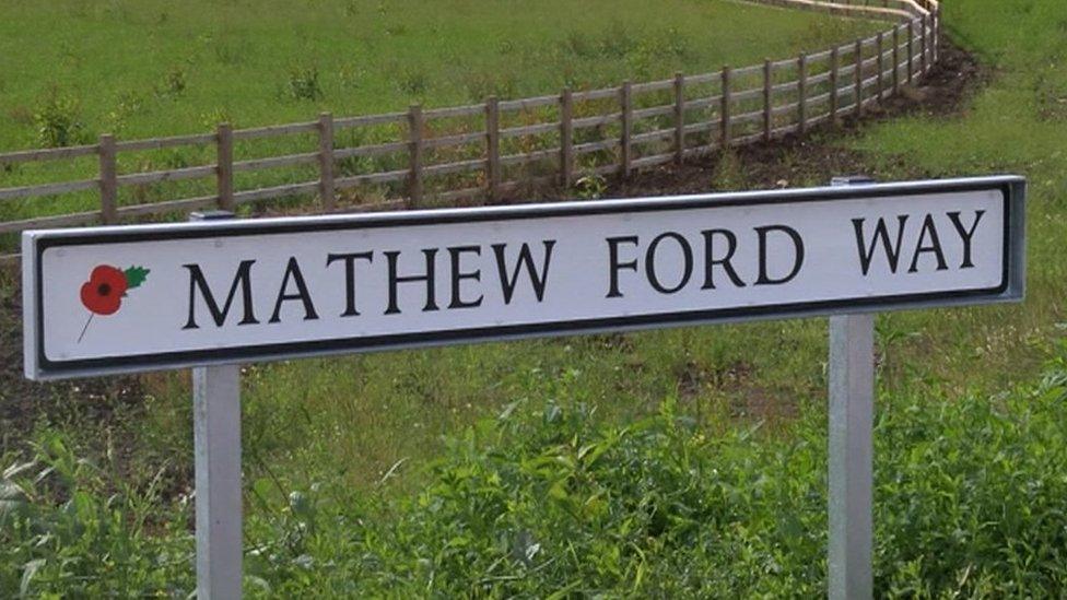 Mathew Ford Way road sign