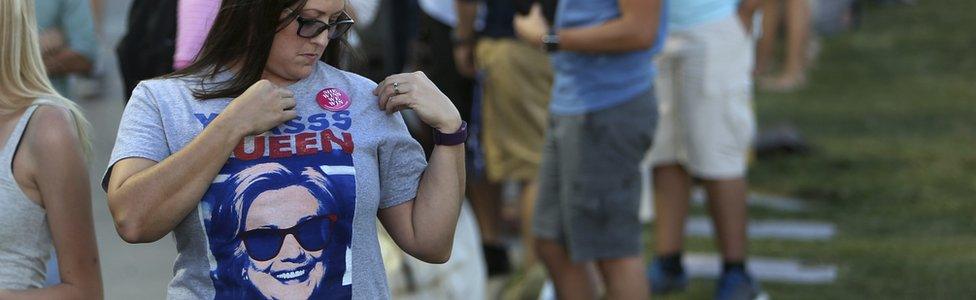 A Clinton supporter at the University of Arizona, Tucson, 18 October