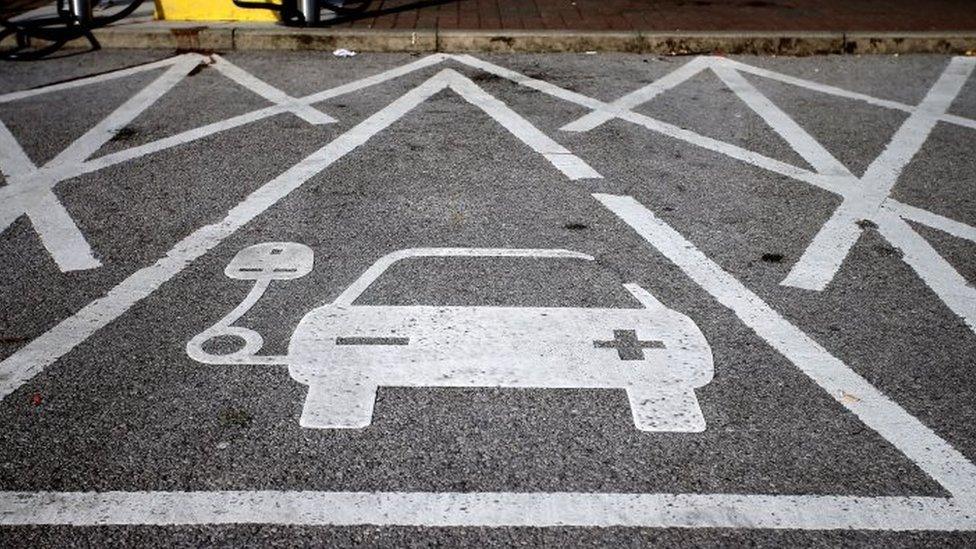 an electric car charging point at Chester Services