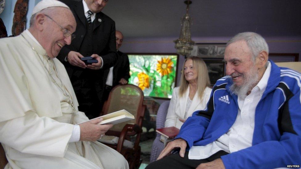 Pope Francis and Fidel Castro, 20 Sep 2015, Havana